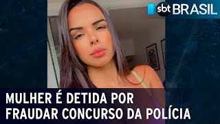 Candidata em concurso público é pega com minicâmera e equipamento de escuta  SBT Brasil 271123 [upl. by Daiz44]