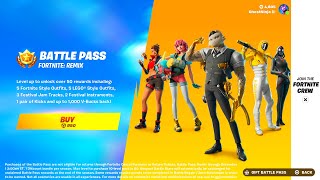 NEW FORTNITE CHAPTER 2 REMIX NEW BATTLE PASS SKINS MAP amp MORE Fortnite LIVE Gameplay [upl. by Yelra681]