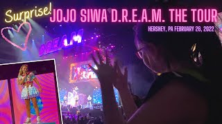 SURPRISE JoJo Siwa DREAM the tour  February 26 2022  Hershey PA [upl. by Mechling]