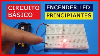 Cómo ENCENDER un LED en PROTOBOARD para PRINCIPIANTES Circuito Básico con Pila de 9V [upl. by Perreault462]