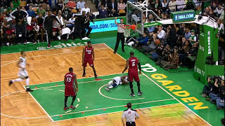 LeBron James MONSTER alleyoop slam vs Celtics [upl. by Nna]