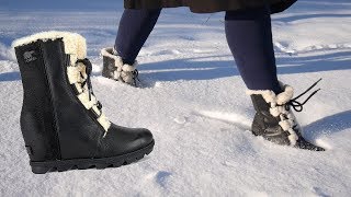 Sorel Joan of Arctic Wedge II Shearling Boot Try On amp Review  CORRIE V [upl. by Justicz]