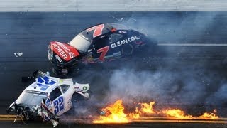 2013 Daytona Kyle Larson crashes into fence  NASCAR [upl. by Brottman845]