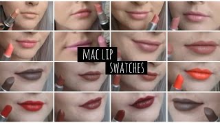 MAC Lipstick Collection Swatches  Lookbook  Jasmine McRae [upl. by Jepson]