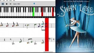 Swan Lake  Tchaikowsky  piano tutorial with sheet music piano music classicalmusic [upl. by Terti391]