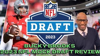 2023 NFL MOCK DRAFT REVIEW  BUCKY BROOKS  TRADES IN TOP 10 [upl. by Eikcir]