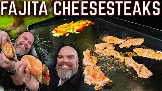 UP YOUR CHEESESTEAK GAME HOW TO MAKE THE BEST FAJITA CHEESESTEAKS ON THE GRIDDLE  EASY RECIPE [upl. by Tnilc560]