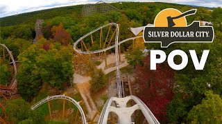 Powder Keg Front Row POV Silver Dollar City SampS Launch Coaster [upl. by Merrili]