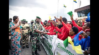 Rencontre populaire avec le Président de la Transition à la Place de lindépendance à Tchibanga [upl. by Jakoba]