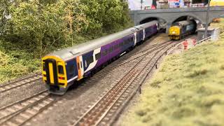 Northern unbranded 158855 arriving at PoultonLeFylde whilst 37425 thrash’s towards Blackpool [upl. by Shandy]