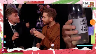 Roman Shares His Secret Cocktail with Calvin Harris  The BRIT Awards 2024 [upl. by Essirehs]