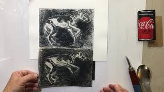 PRINTMAKING DEMOSDrypoint on Plexi  Printing without a Press [upl. by Nalid]