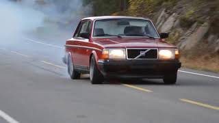 Volvo 240 16V Turbo Burnout [upl. by Assadah880]