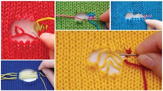 5 Great Ways to Repair Holes in Knitted Sweaters at Home Yourself 💎Beginners Tutorial🤗 [upl. by Atsejam]