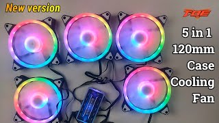 Low budget Casing Cooler Fan 5 in 1Pack 120mm Case Fan RGB New version Aptech RF 200 Pro HXHF 2K [upl. by Simaj]