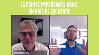 15 points importants dans un bail de location  entrevue avec un gestionnaire dimmeubles [upl. by Raoul982]