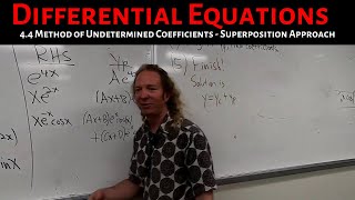 Differential Equations Lecture 44 Method of Undetermined Coefficients  Superposition Approach [upl. by Naira]