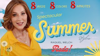 SPECTACULAR SUMMER STYLES Raquel Welch RED Wig Edition  8 WIGS  8 COLORS  8 MINUTES [upl. by Haliled]