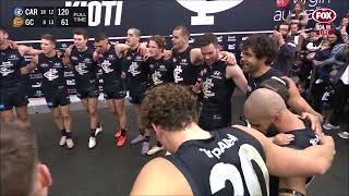 Carlton sing the team song after beating the Gold Coast Suns  AFL Round 14 2023 [upl. by Hafeetal159]