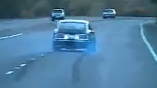 V8 Datsun 240z rolling burnout in highway [upl. by Saretta755]