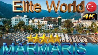 4K ELITE WORLD MARMARIS 2024 ICMELER HOTEL GOOD BEACH RESORT MUGLA TURKEY [upl. by Erreip]