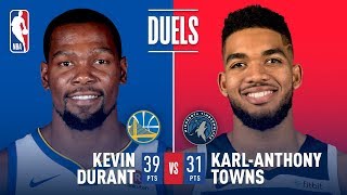 Karl Anthony Towns and Kevin Durant Duel in Minnesota [upl. by Yrocal]