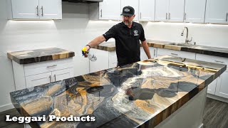 Use Epoxy To Coat Existing Countertops To Make Them Look Like Real Stone  Step By Step Explained [upl. by Hairim]