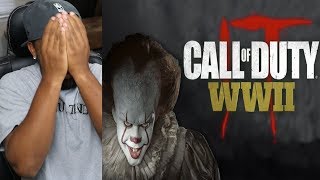 WATCH PENNYWISE VOICE TROLLING ON CALL OF DUTY WW2  REACTION [upl. by Lynnet]