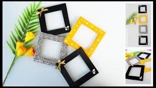 DIY Easy Photo Frame using cardboard  Mini Photo frames wall decor at home [upl. by Sayer]