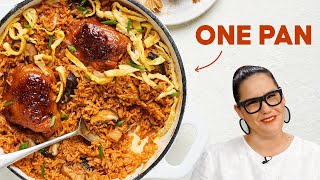 One Pan Korean Chicken Rice 🔥  Marions Kitchen [upl. by Enelia]