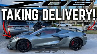 Taking Delivery of a HYPERSONIC GRAY C8 Corvette Z06 WITH Z07 package [upl. by Dahaf662]