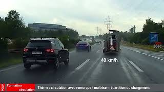 Remorque train routier tangage  autoroute A1  Crissier [upl. by Isdnil433]