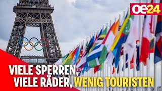 Paris vor OlympiaStart Viele Sperren viele Räder wenig Touristen [upl. by Oremodlab]