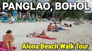 PANGLAO BOHOL Philippines  MOST POPULAR BEACH of Bohol Island  Alona Beach Walking Tour [upl. by Leinadnhoj]