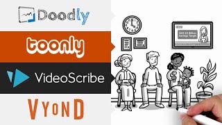 Doodly vs Toonly vs VideoScribe Vs Vyond 2024 Best WhiteBoard Animation Software [upl. by Nomzzaj]