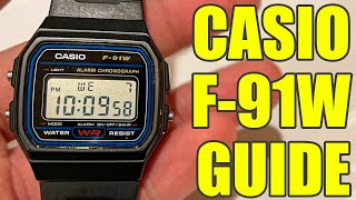 Casio F91W User Guide – How to Set Time Date and More [upl. by Nafis377]