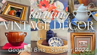 NEW GOODWILL BINS VINTAGE HOME DÉCOR THRIFT WITH ME 2024  Shop  Thrift Haul  Decorating Ideas [upl. by Yorgen]