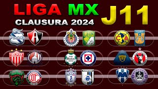 FECHAS HORARIOS Y CANALES PARA LA JORNADA 11 DE LA LIGA MX CLAUSURA 2024 [upl. by Carothers]