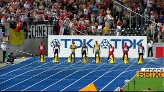 LeichtathletikWM 2009 Berlin 100 Meter Männer Finale am 16082009 Usain Bolt Weltrekord HD [upl. by Artemisia]