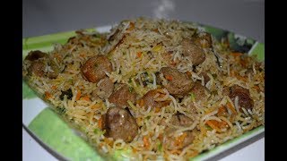 Soya biryani  Chunks Biryani recipe  veg Dum pulao cooking Indian style soyabean [upl. by Broder]