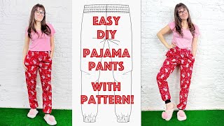 How to Sew Pajama Pants With Pockets Easy sewing Tutorial With Pattern Included  Sew Anastasia [upl. by Innis]