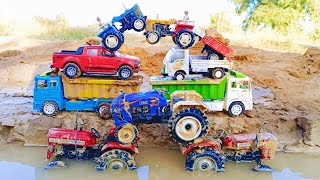 Toy Cartoon Video  Dumper Truck Accident  Stuck in Mud  Tractor  Gadi  Tipper  Parth Kids [upl. by Nomzaj]