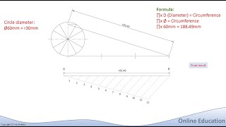 Determining the circumference of a circle using construction methods [upl. by Nickerson]