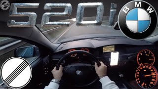 BMW E60 520i 2004 POV TOP SPEED DRIVE on German AUTOBAHN MAX ACCELERATION NO SPEED LIMIT [upl. by Urbani]