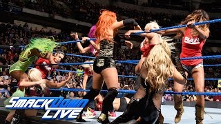 Nikki Bella vs Carmella ends in chaos as Team Raw invades SmackDown LIVE Nov 15 2016 [upl. by Malet480]