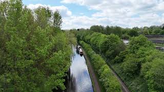 Shropshire Union Canal Wolverhampton Drone footage DJI mini 4 pro [upl. by Ahsenek]