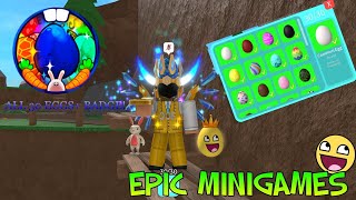 How to get ALL 30 EGGS LOCATIONS  BADGE in Epic Minigames [upl. by Wang905]