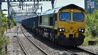 Freightliner Class 66 66544 at Patchway Railway Station South Gloucestershire [upl. by Lantha]