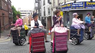 Granny Turismo Formation dancing grannies on shopping trolleys at Tramlines [upl. by Petrine770]