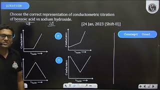 Choose the correct representation of conductometric titration of benzoic acid vs sodium hydroxid [upl. by Ainud37]